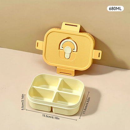 Draagbare Plastic Lunchbox met Vakken - Lekvrij & Magnetronbestendig voor Kinderen
