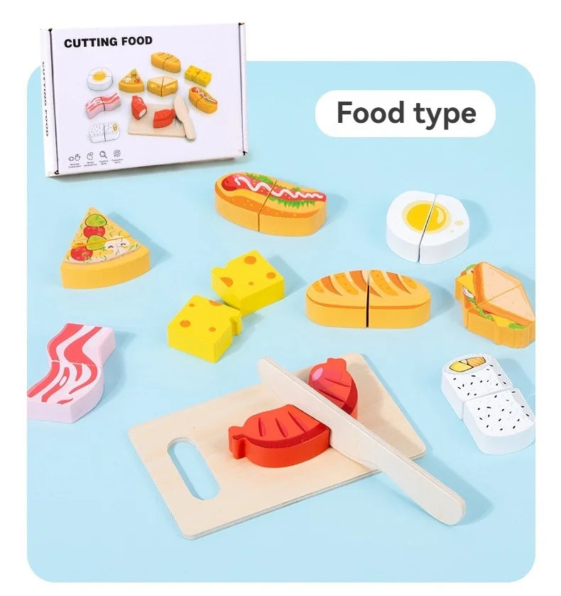 Houten Snijset Groenten en Fruit voor Kinderen