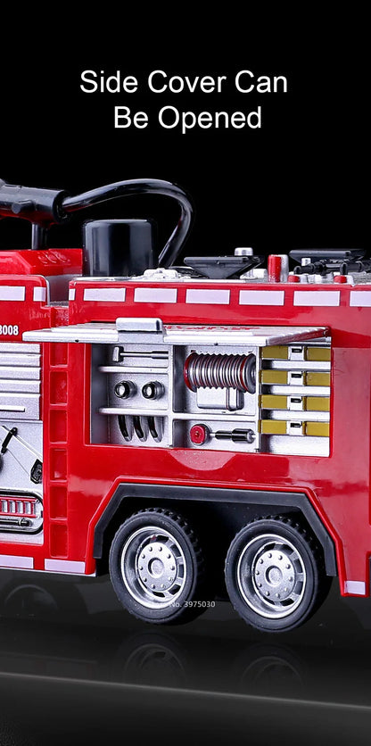 Schaalmodel Brandweerauto met Geluid, Licht en Terugtrekfunctie