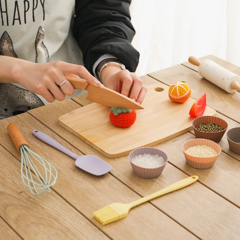 Houten Speelkeuken voor Kinderen met Snijplank en Schort