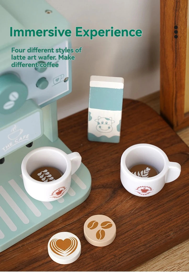 Houten Speelgoed Koffiezetapparaat Set met Koekjes