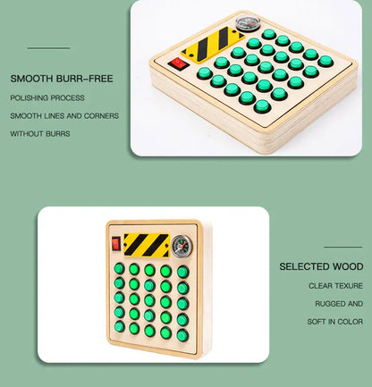 Houten Speelbord met LED Lichtschakelaars voor Kinderen 3-6 Jaar