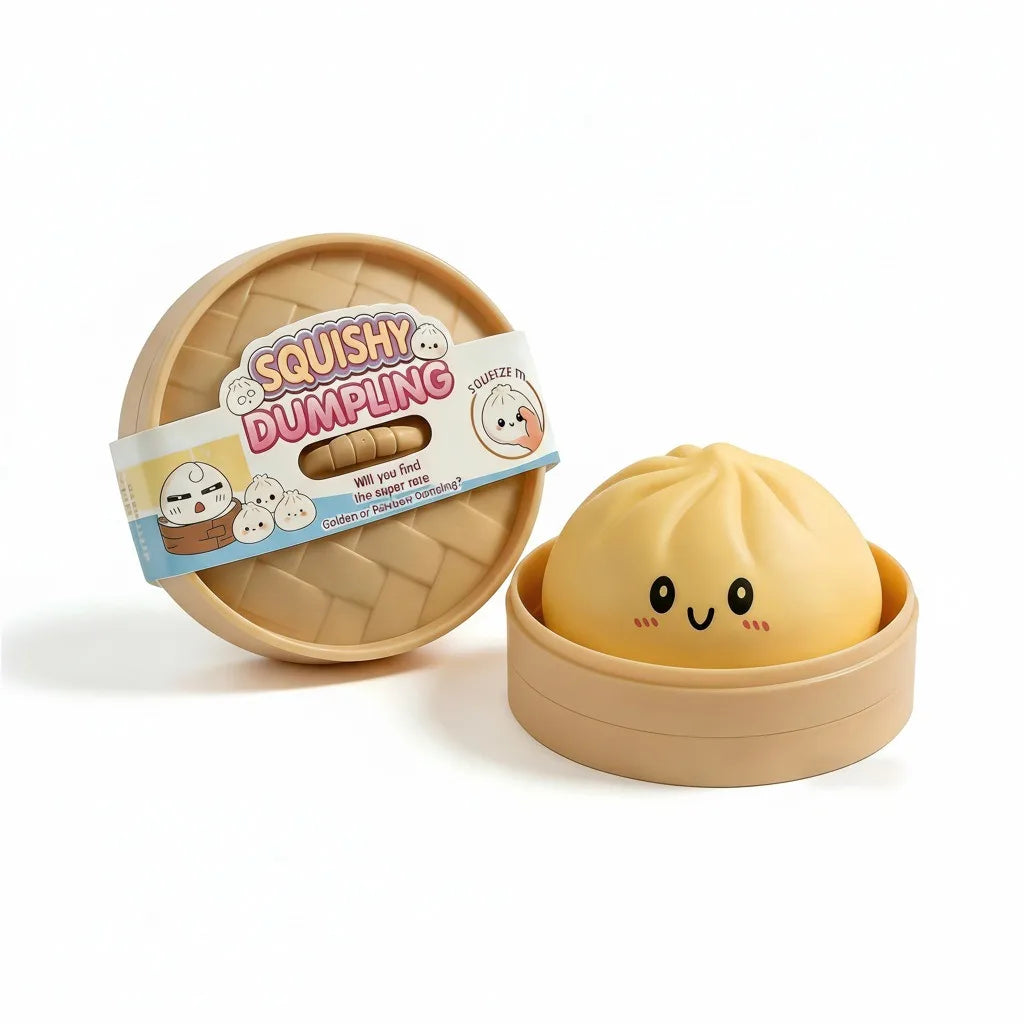 Squishy Knijpbeestje Dumpling met Lachend Gezicht voor Stressvermindering