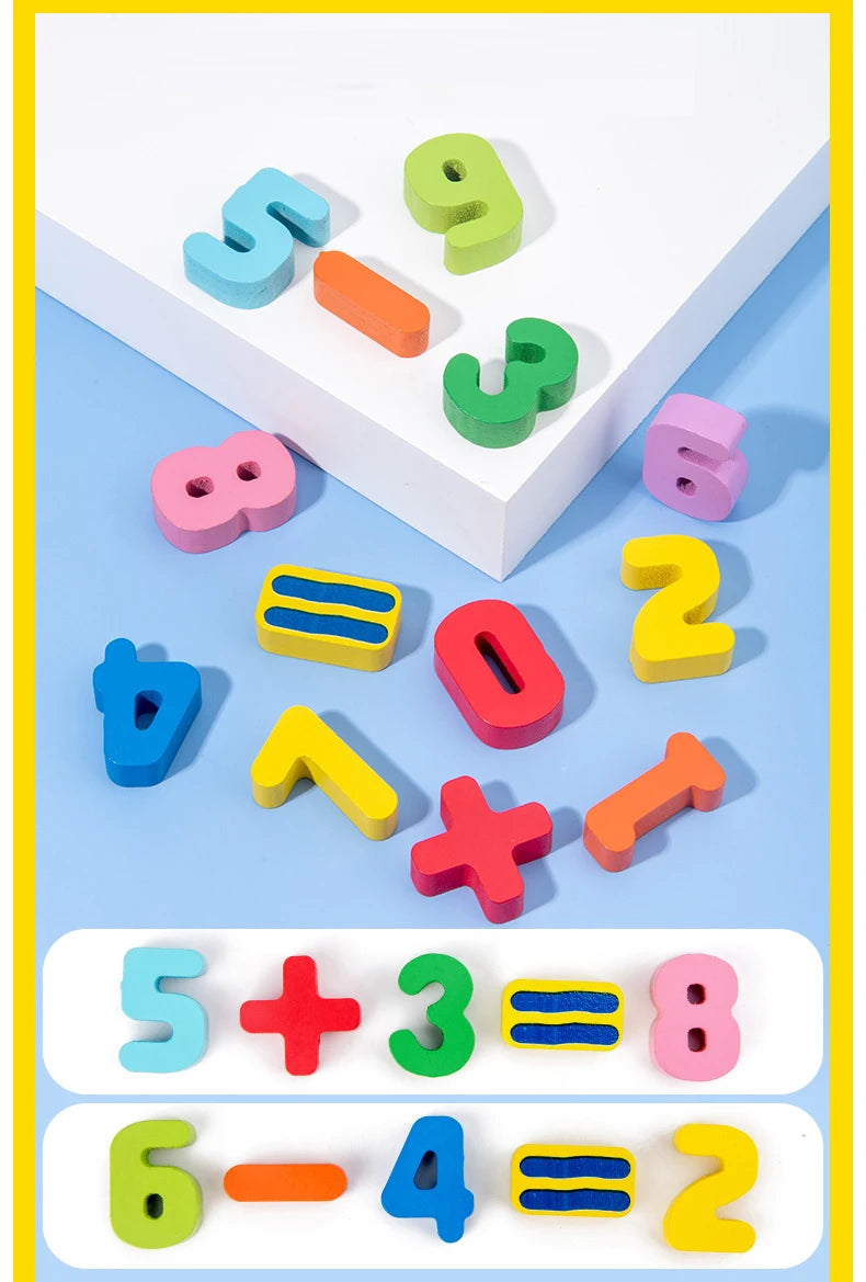 Houten Montessori Bord | Cijfers, Vormen, Tellen & Magnetisch Vissen