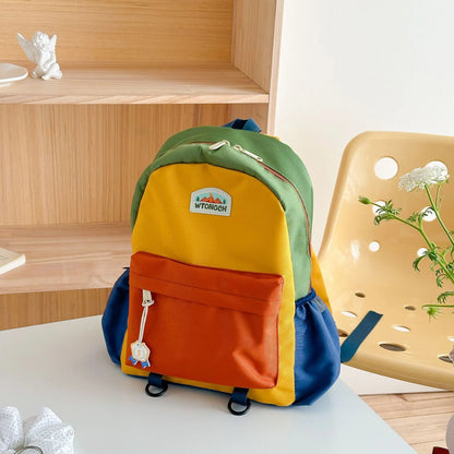 Lichtgewicht Kleurenblok Schoolrugzak - Waterproof & Comfortabel voor Kinderen