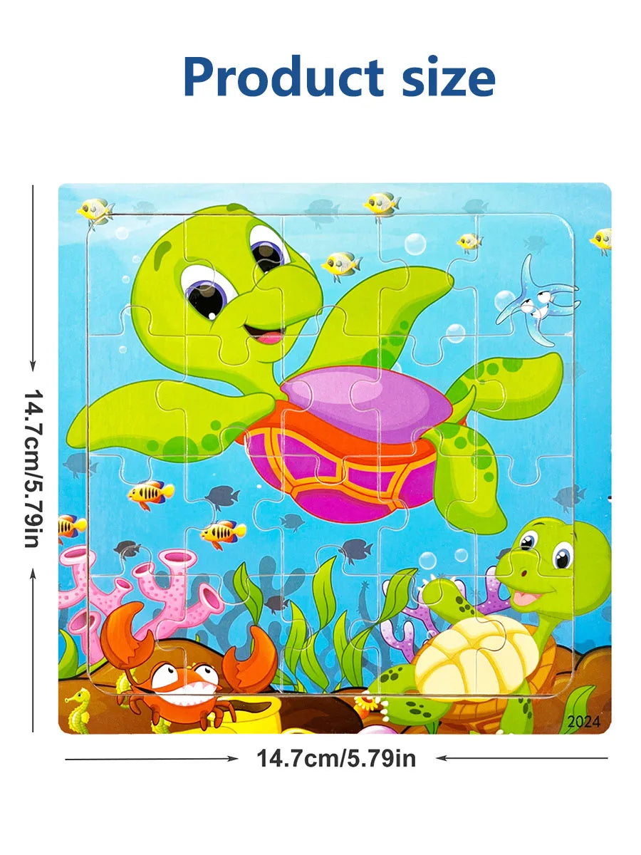 Houten Legpuzzel voor Kinderen - Dieren en Voertuigen