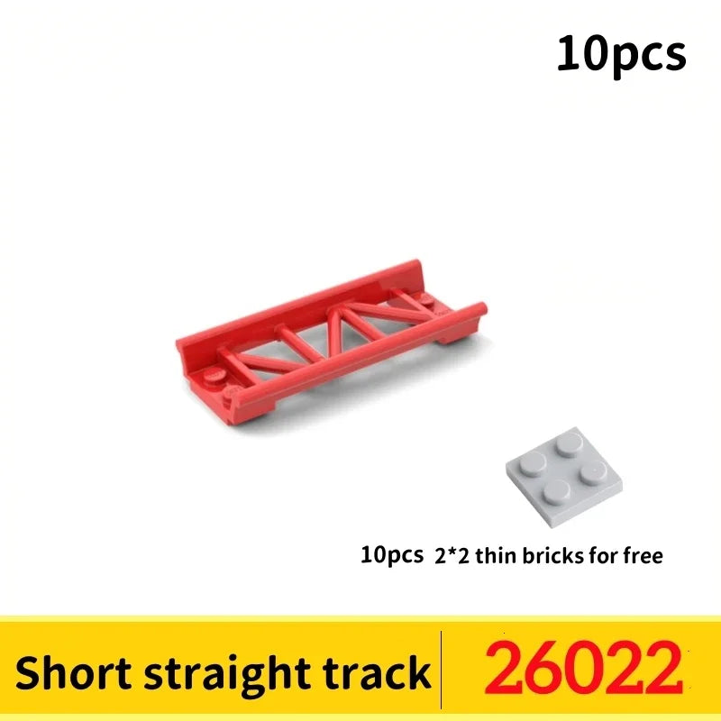 10 Stuks Achtbaan Rails Bouwblokken – Compatibel met bekende bouwsteentjes