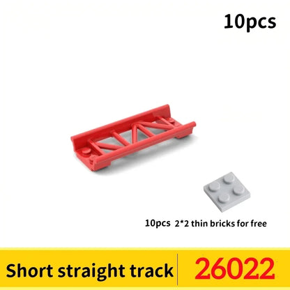 10 Stuks Achtbaan Rails Bouwblokken – Compatibel met bekende bouwsteentjes