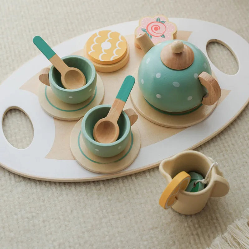Houten Theeservies Speelset voor Kinderen