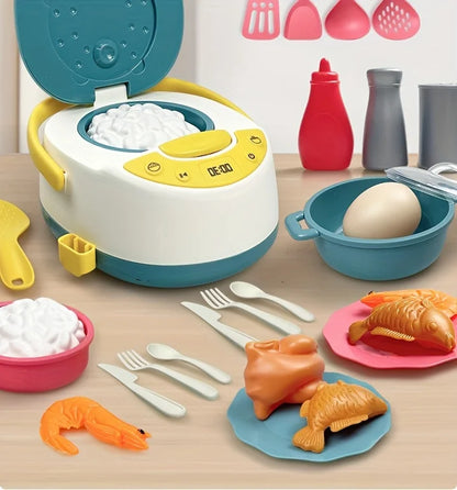 Speelgoed Keuken met Rijstkoker, Magnetron, Fornuis en Koelkast