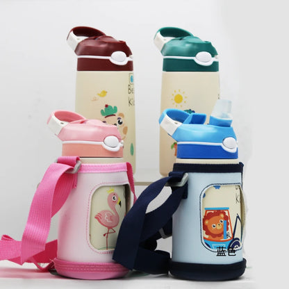 Kinder Thermosfles RVS 400ml met Tuitrietje en Handgreep