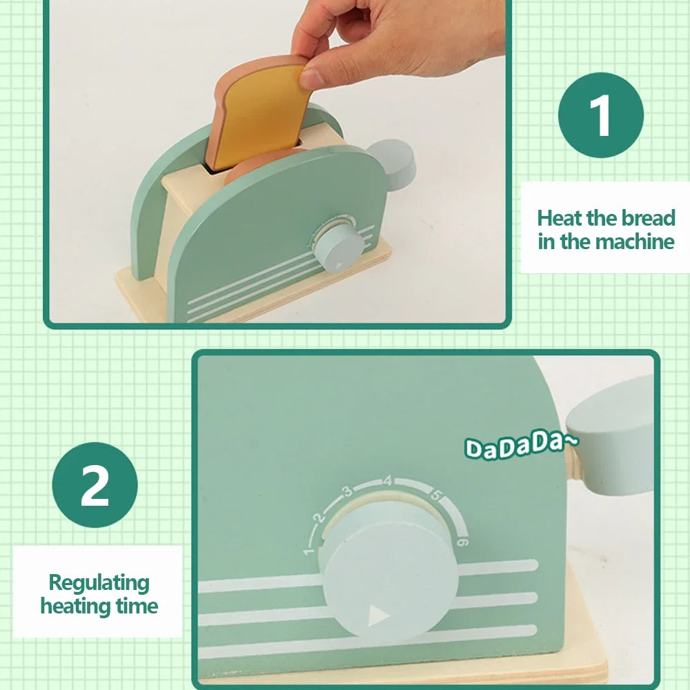 Houten Broodrooster Speelgoed Set voor Kinderen | Educatief en Veilig