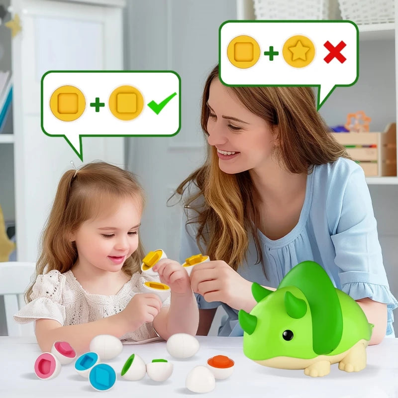 Dinosaurus Vormen Sorteer Ei Set – Educatief Speelgoed voor Peuters
