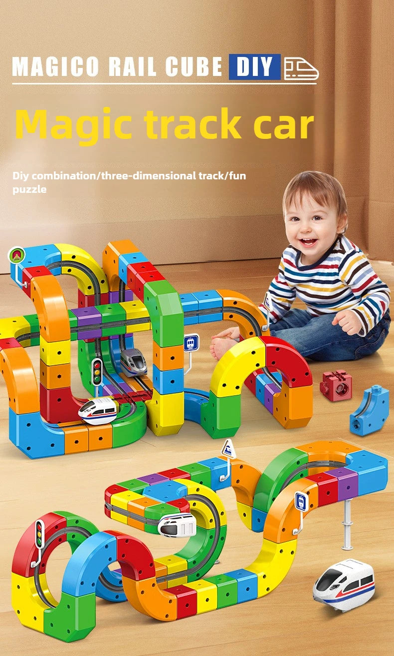 Elektrische Treinbaan met Magnetische Bouwblokken voor Kinderen