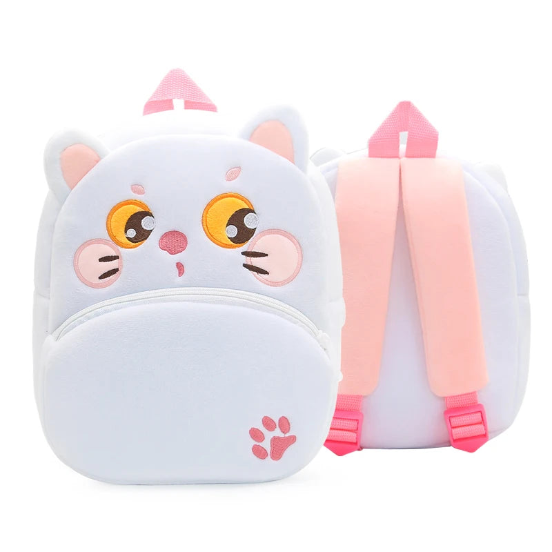 Leuke Pluchen Kinderrugzak met Dierenprint (4-6 Jaar)