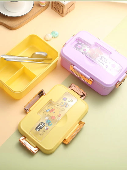 Bento Lunchbox Dinosaurus voor Kinderen - 3 Vakken & Magnetronbestendig