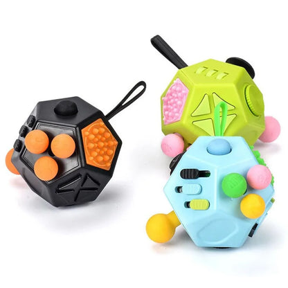 Fidget Cube met 12 Kanten voor Concentratie en Stressvermindering