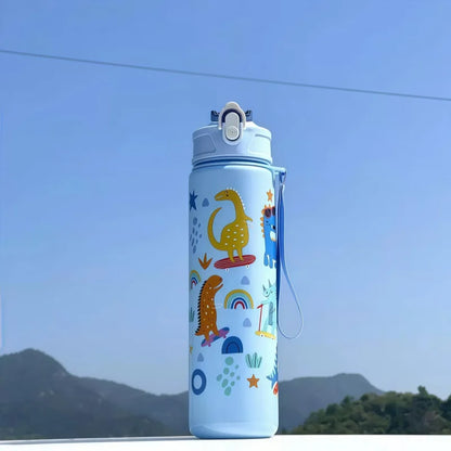 Lekvrije Dinosaurus Waterfles 750ml met Rietje voor Kinderen