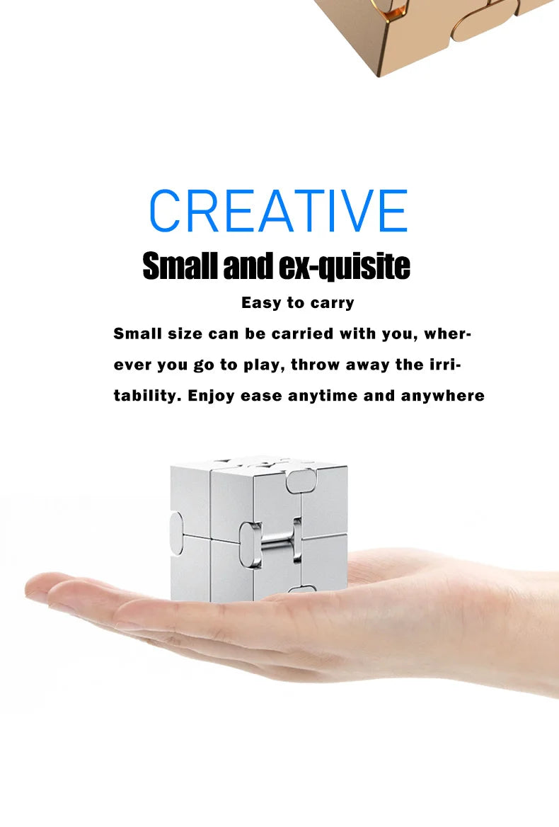 Infinity Cube Fidget Toy van Metaal – Voor Focus en Minder Stress