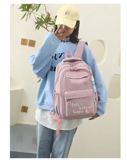 Roze Schooltas Rugzak voor Meisjes en Tieners