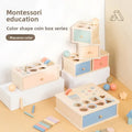Houten Montessori Sorteerbox voor Kleuren en Vormen met Lade