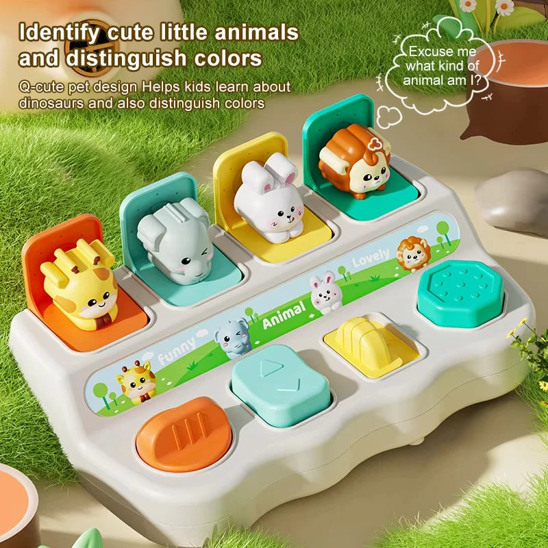 Baby Pop-Up Dieren Speelgoed met Knoppen