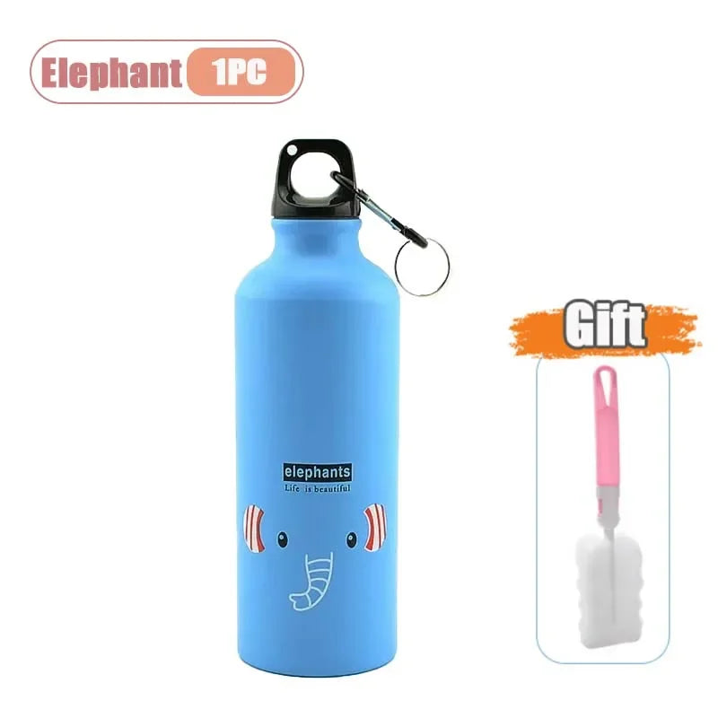 Dubbelwandige Geïsoleerde Drinkfles 500 ml met Leuke Dierenprint voor Kinderen