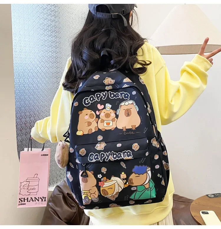 Ruime Capybara Rugzak van Nylon – Ideaal als Schooltas