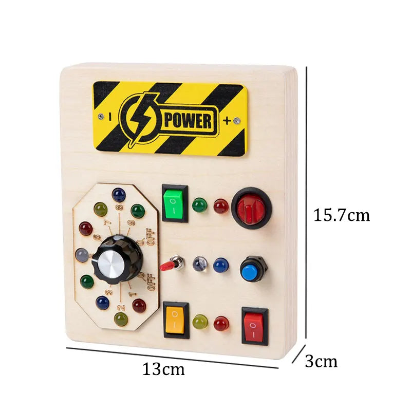 Houten Speelbord met LED Lichtschakelaars voor Kinderen 3-6 Jaar