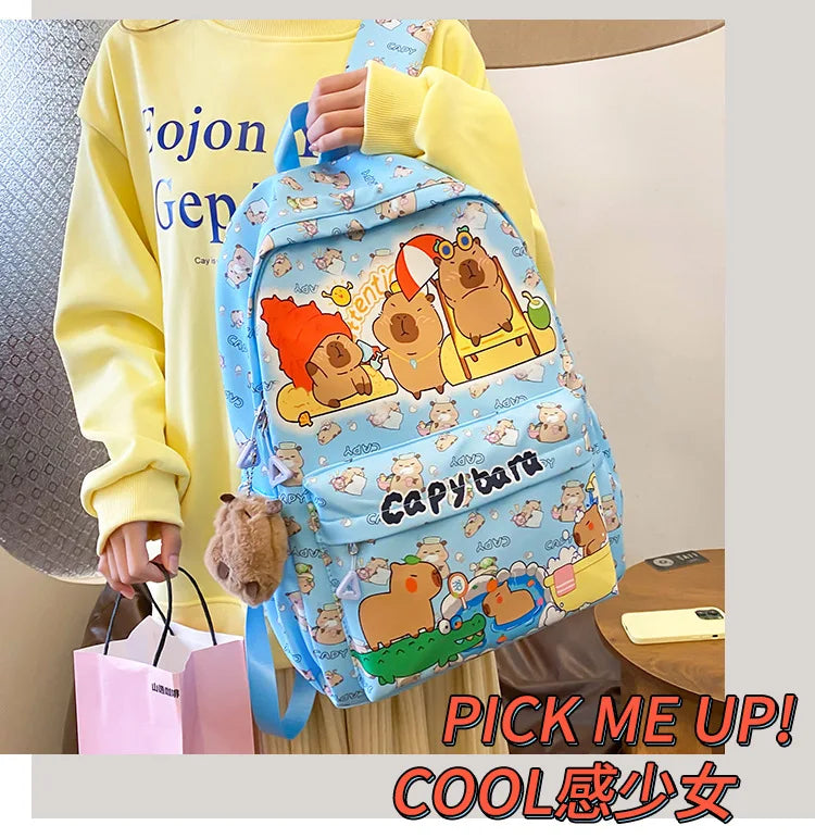 Ruime Capybara Rugzak van Nylon – Ideaal als Schooltas