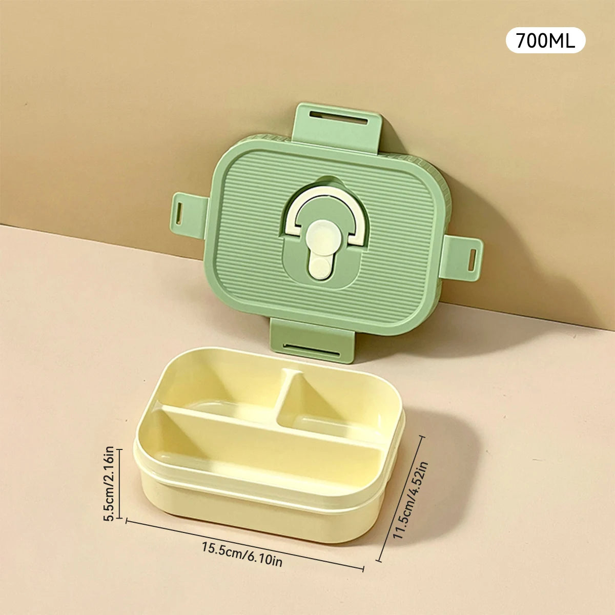 Draagbare Plastic Lunchbox met Vakken - Lekvrij & Magnetronbestendig voor Kinderen