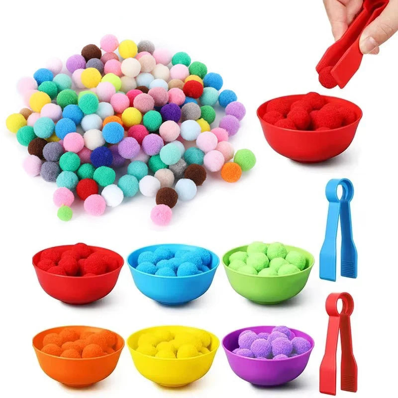Sorteerspel met Regenboog Cups en Pincetten voor Fijne Motoriek