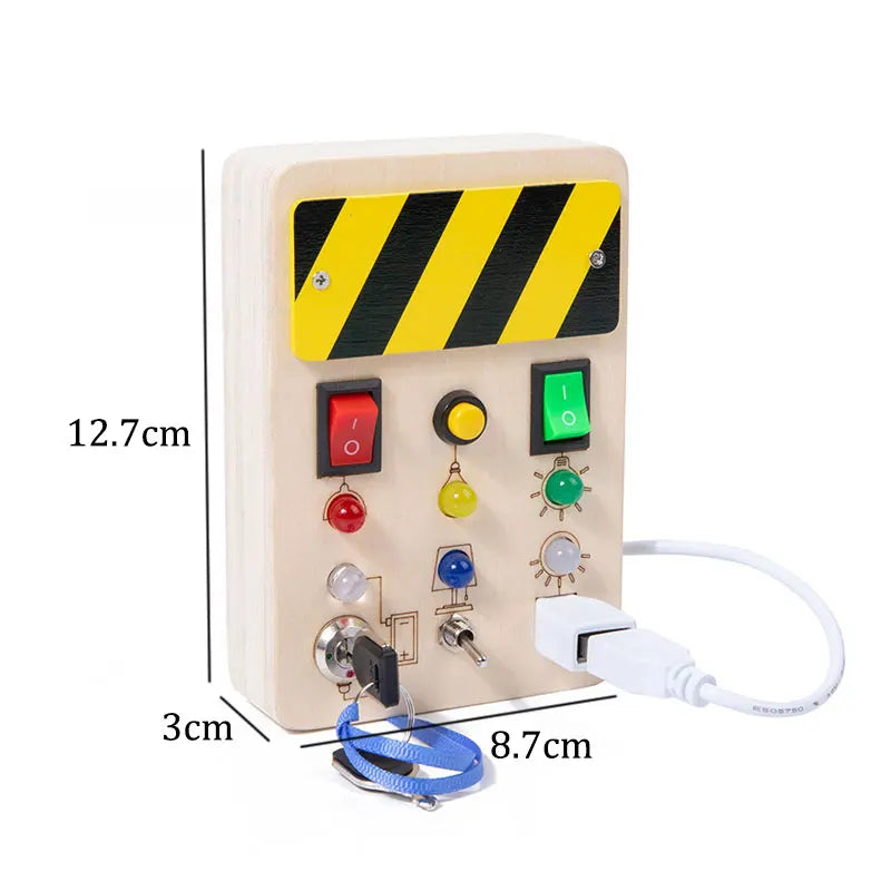 Houten Speelbord met LED Lichtschakelaars voor Kinderen 3-6 Jaar