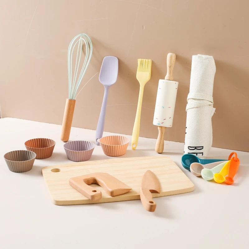 Houten Speelkeuken voor Kinderen met Snijplank en Schort