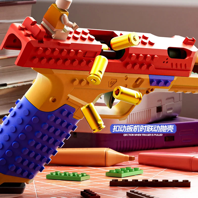 Speelgoedpistool met hulzenuitworp – werkt zonder batterijen