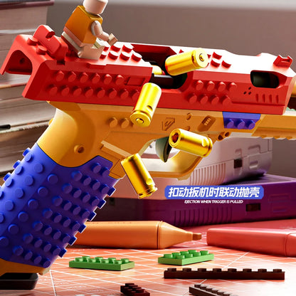 Speelgoedpistool met hulzenuitworp – werkt zonder batterijen