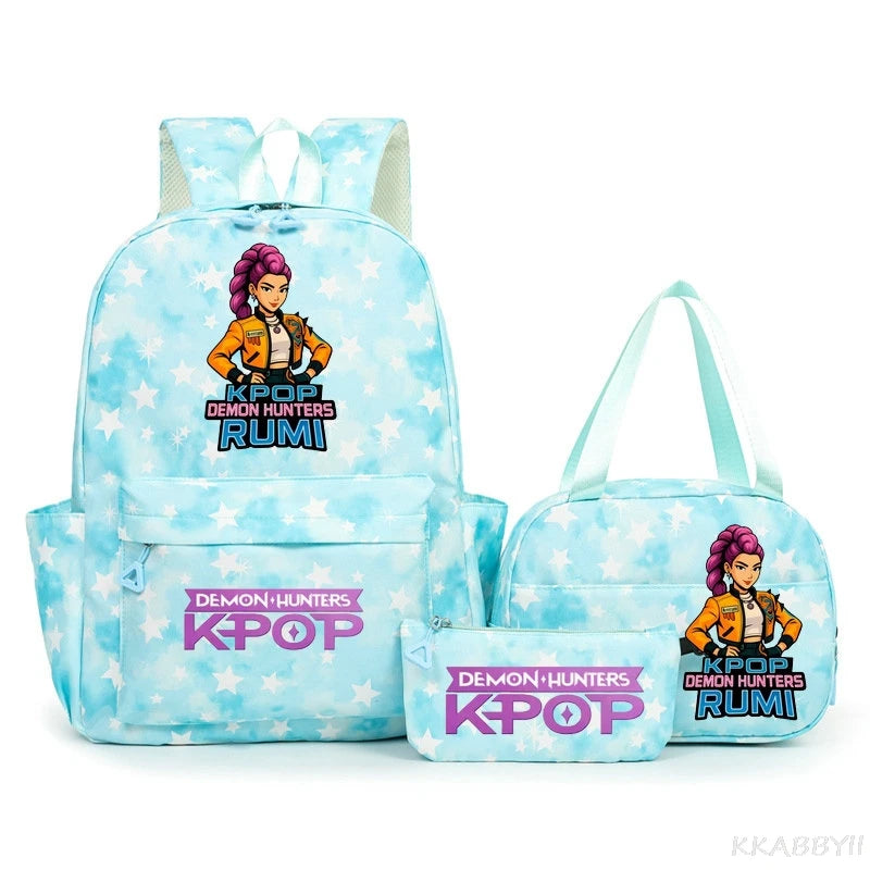 KPop Demon Hunters Schooltas met Lunchtas – Kleurrijk