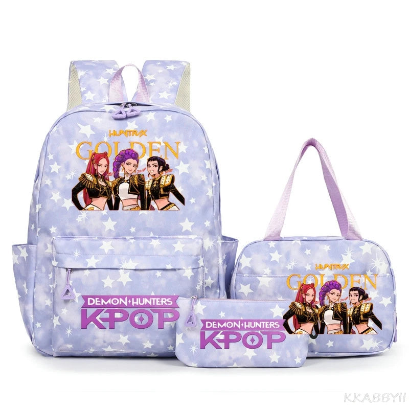 KPop Demon Hunters Schooltas met Lunchtas – Kleurrijk
