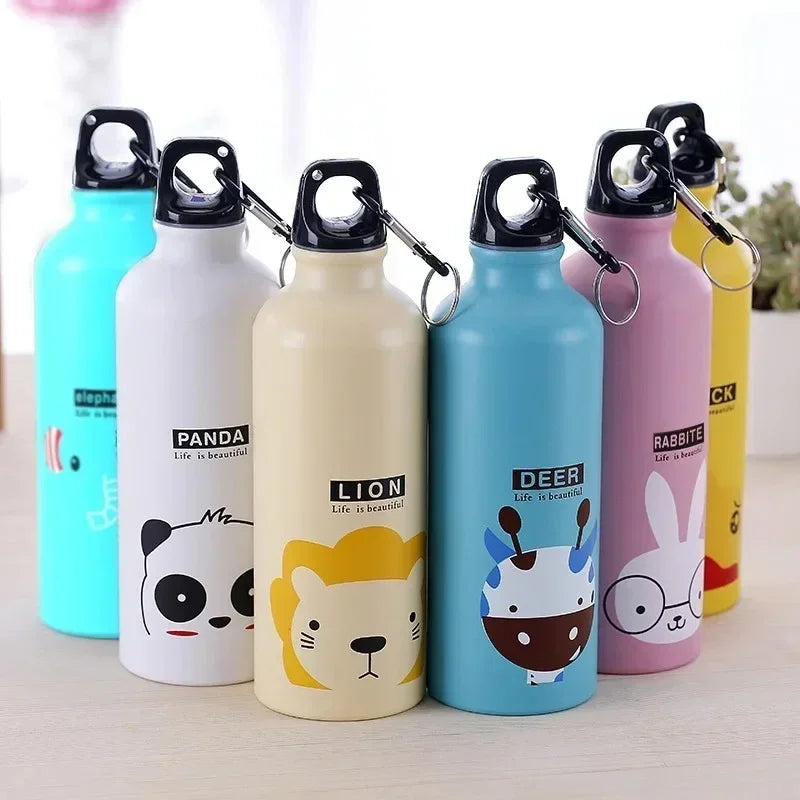 Dubbelwandige Geïsoleerde Drinkfles 500 ml met Leuke Dierenprint voor Kinderen