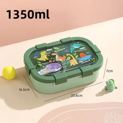 Cartoon Broodtrommel met Soepkom – Lekvrij en Draagbaar (1000ml/1350ml)