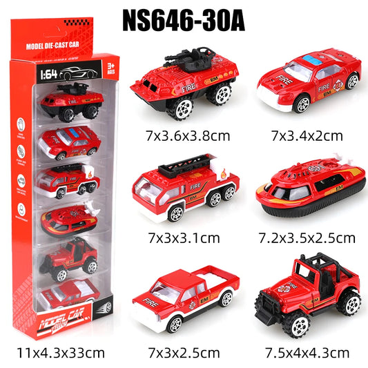 Metalen Brandweerwagen Speelgoed Auto 1:64 met Terugtrekmotor