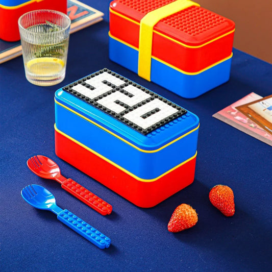 Lekvrije Lunchbox voor Kinderen met DIY Bouwblokken Design