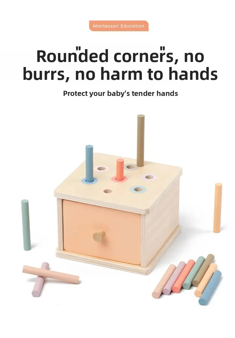 Houten Montessori Sorteerbox voor Kleuren en Vormen met Lade