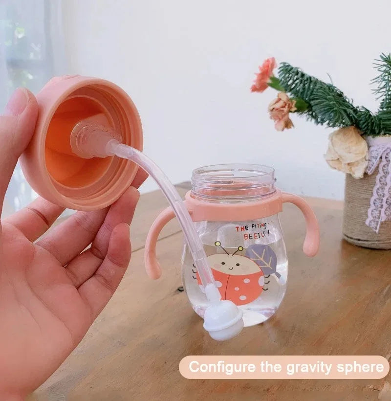 Anti-lek Drinkbeker met Rietje en Zwaartekrachtbal voor Baby's en Peuters