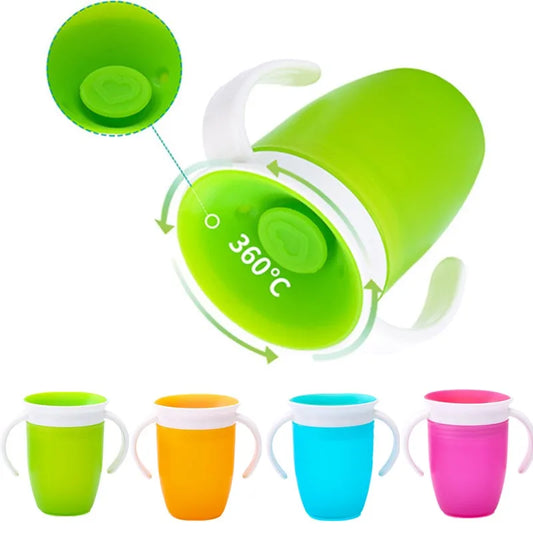 Lekvrije Draaibare Baby Drinkbeker met Handvatten en Draaideksel 1-2 Jaar
