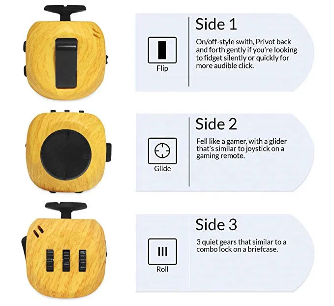 Fidget Cube met 6 Kanten | Voor Focus en Stressvermindering
