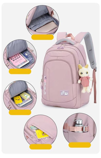 Roze Schooltas Rugzak voor Meisjes en Tieners