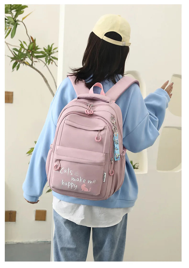 Roze Schooltas Rugzak voor Meisjes en Tieners