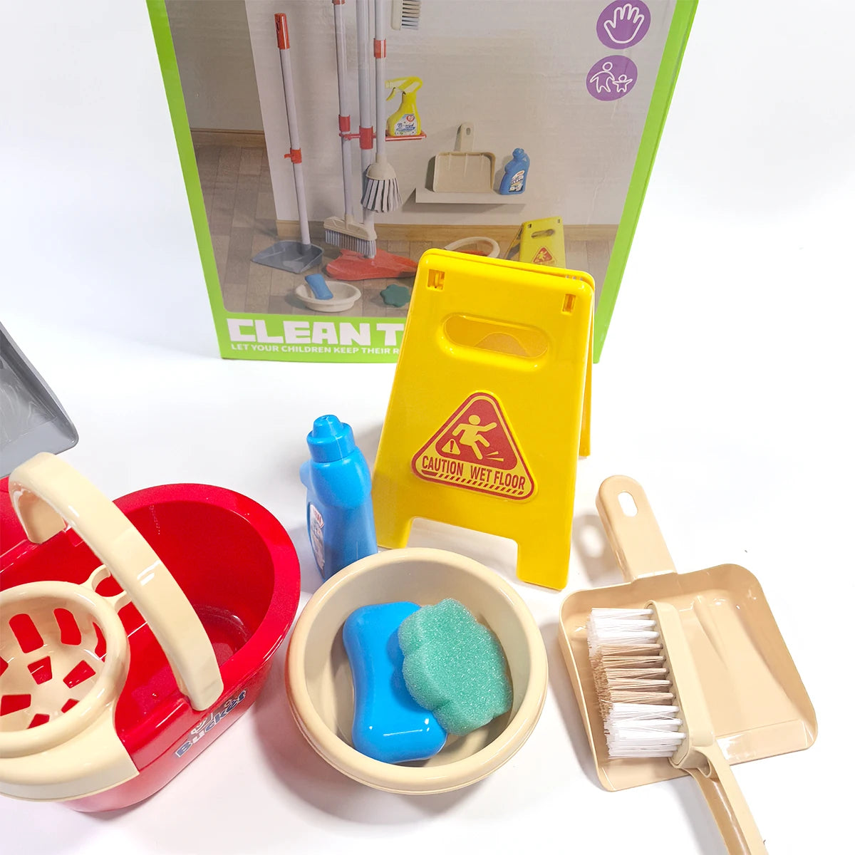 Speelgoed Schoonmaakset voor Kinderen – Bezem, Stoffer en Blik, Dweil