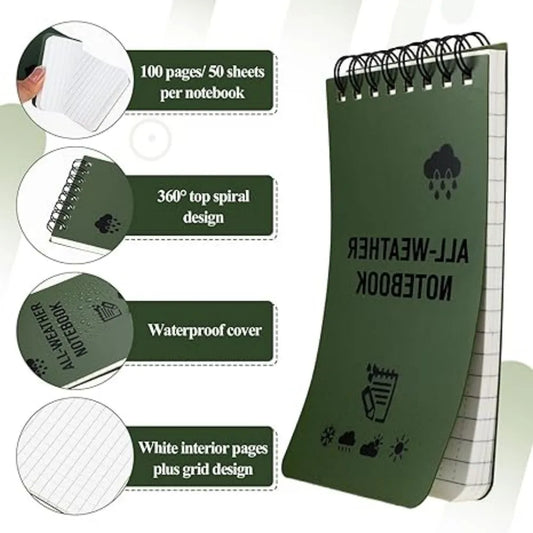 Waterproof Zaknotitieboekjes Set (3 stuks) – Voor Elk Weer